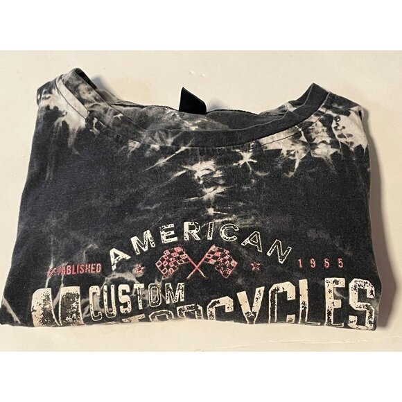 American Custom Motorcycles shirt adult large short sleeve tye dye black - Picture 10 of 11
